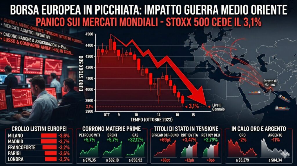 Scopri di più sull'articolo Borse in profondo rosso per la crisi in Medio Oriente
