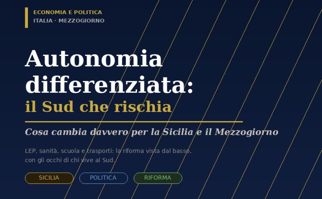 Autonomia differenziata: cosa cambia davvero per la Sicilia