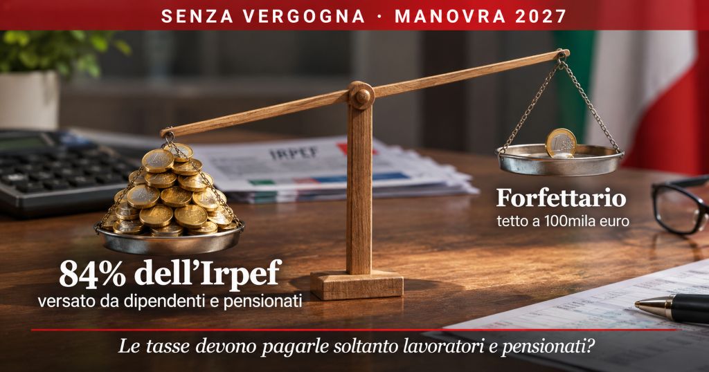 Scopri di più sull'articolo Forfettario a 100 mila euro e sconto Irpef da 50 a 60 mila: ma le tasse devono pagarle soltanto lavoratori e pensionati?